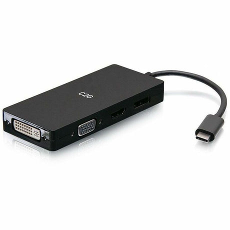 C2G USB-C&reg; Multiport Adapter, 4-in-1 Video Adapter with HDMI&reg;, DisplayPort&trade;, DVI, and VGA - 4K 60Hz — C2G54454