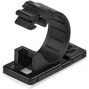 StarTech.com 100 Self Adhesive Cable Management Clips - Ethernet/Network Cable/Office Desk Cord Organizer - Sticky Wire Holder/Clamp Black — CBMCC2