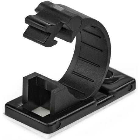StarTech.com 100 Self Adhesive Cable Management Clips - Ethernet/Network Cable/Office Desk Cord Organizer - Sticky Wire Holder/Clamp Black — CBMCC2