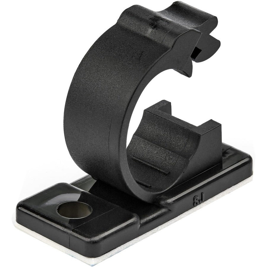 StarTech.com 100 Self Adhesive Cable Management Clips - Ethernet/Network Cable/Office Desk Cord Organizer - Sticky Wire Holder/Clamp Black — CBMCC2