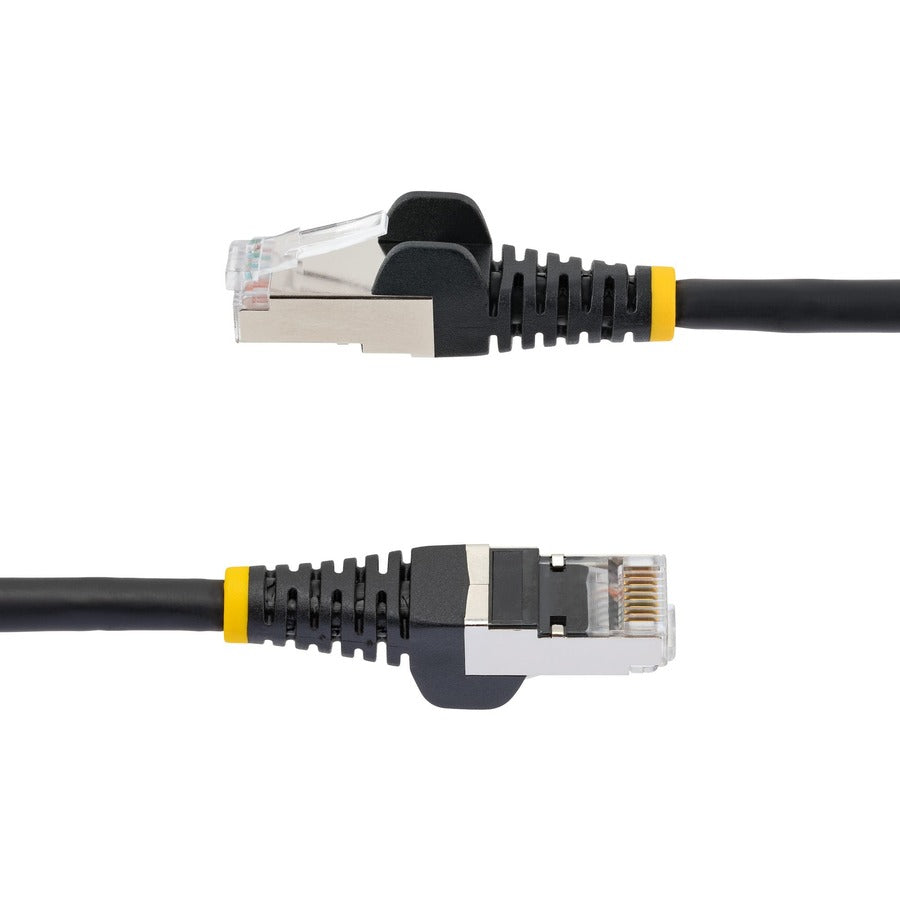 StarTech.com 3ft CAT6a Ethernet Cable, Black Low Smoke Zero Halogen (LSZH) 10 GbE 100W PoE S/FTP Snagless RJ-45 Network Patch Cord — NLBK-3F-CAT6A-PATCH