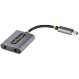 StarTech.com USB-C Headphone Splitter, USB Type C Dual Headset Adapter w/Mic Input, USB C to 3.5mm Audio Adapter/Earphone Dongle/Aux Jack — USBC-AUDIO-SPLITTER