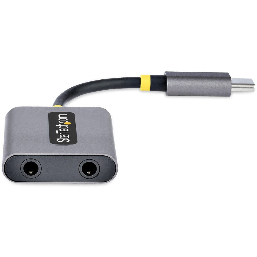 StarTech.com USB-C Headphone Splitter, USB Type C Dual Headset Adapter w/Mic Input, USB C to 3.5mm Audio Adapter/Earphone Dongle/Aux Jack — USBC-AUDIO-SPLITTER