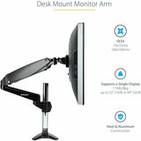 StarTech.com Desk Mount Monitor Arm for Single VESA Display 49"(17.6lb/8kg), Full Motion Articulating & Height Adjustable, C-Clamp/Grommet — ARMPIVOTE2