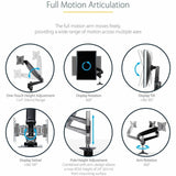 StarTech.com Desk Mount Monitor Arm for Single VESA Display 49"(17.6lb/8kg), Full Motion Articulating & Height Adjustable, C-Clamp/Grommet — ARMPIVOTE2