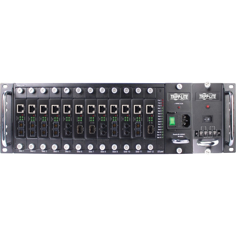 Eaton Tripp Lite Series 12-Slot Media Converter Chassis for Select N784-H and N785-H Models, 3U Rack Mount, TAA — N785-CH12