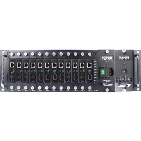 Eaton Tripp Lite Series 12-Slot Media Converter Chassis for Select N784-H and N785-H Models, 3U Rack Mount, TAA — N785-CH12