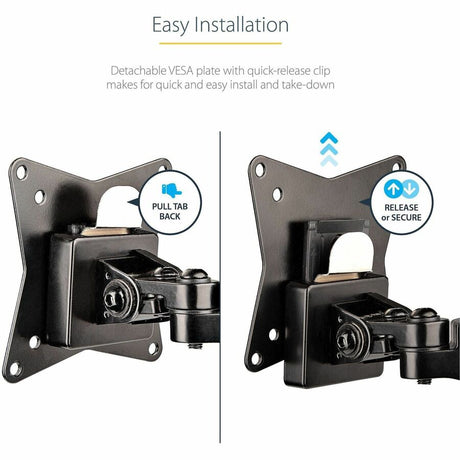 StarTech.com Desk Mount Monitor Arm for Single VESA Display 49"(17.6lb/8kg), Full Motion Articulating & Height Adjustable, C-Clamp/Grommet — ARMPIVOTE2