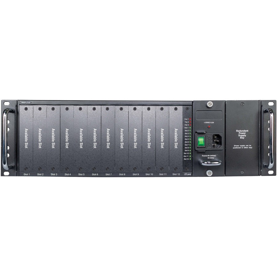 Eaton Tripp Lite Series 12-Slot Media Converter Chassis for Select N784-H and N785-H Models, 3U Rack Mount, TAA — N785-CH12