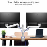 SIIG MTPRO Desk Mount Dual Monitor Arm - up to 32" Display, Max. Load 19.8 lbs, VESA 75/100mm, Mechanical Spring Design — CE-MT3W11-S1