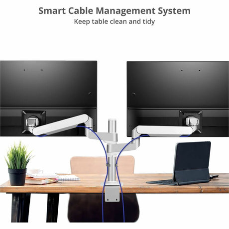 SIIG MTPRO Desk Mount Dual Monitor Arm - up to 32" Display, Max. Load 19.8 lbs, VESA 75/100mm, Mechanical Spring Design — CE-MT3W11-S1
