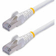 StarTech.com 6in White CAT8 Ethernet Cable, Snagless RJ45, 25G/40G 2000MHz, 100W PoE, S/FTP, 26AWG Pure Bare Copper, LSZH Network Patch Cord — NLWH-6IN-CAT8-PATCH