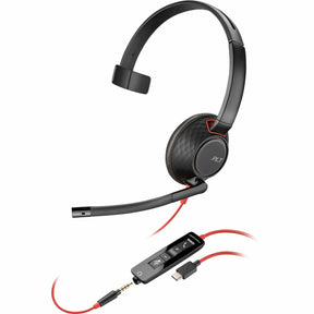 Poly Blackwire 5210 Monaural USB-C Headset +3.5mm Plug +USB-C/A Adapter — 8X230AA