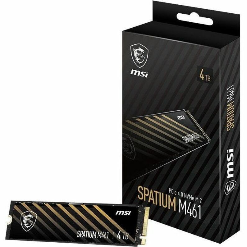 MSI SPATIUM M461 SM461N4TB 4 TB Solid State Drive - M.2 2280 Internal - PCI Express NVMe (PCI Express NVMe 4.0 x4) — SM461N4TB
