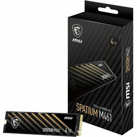 MSI SPATIUM M461 SM461N4TB 4 TB Solid State Drive - M.2 2280 Internal - PCI Express NVMe (PCI Express NVMe 4.0 x4) — SM461N4TB