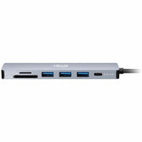 Adesso AUH-4025 7 in 1 Docking Station, Supports USB C to x1 4K HDMI, 3x USB-A 3.2, 1x PD, 1x Micro SD, 1x SD Card — AUH-4025