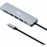 Adesso AUH-4025 7 in 1 Docking Station, Supports USB C to x1 4K HDMI, 3x USB-A 3.2, 1x PD, 1x Micro SD, 1x SD Card — AUH-4025