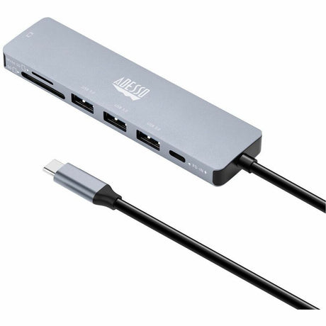 Adesso AUH-4025 7 in 1 Docking Station, Supports USB C to x1 4K HDMI, 3x USB-A 3.2, 1x PD, 1x Micro SD, 1x SD Card — AUH-4025