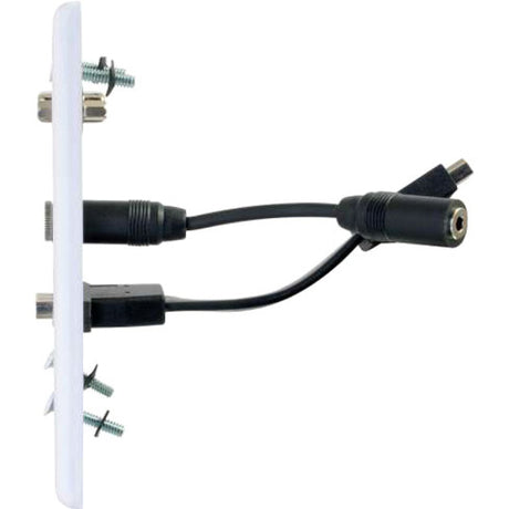 C2G Decorative Dual Gang VGA, 3.5mm Audio and HDMI Wall Plate White — 39877