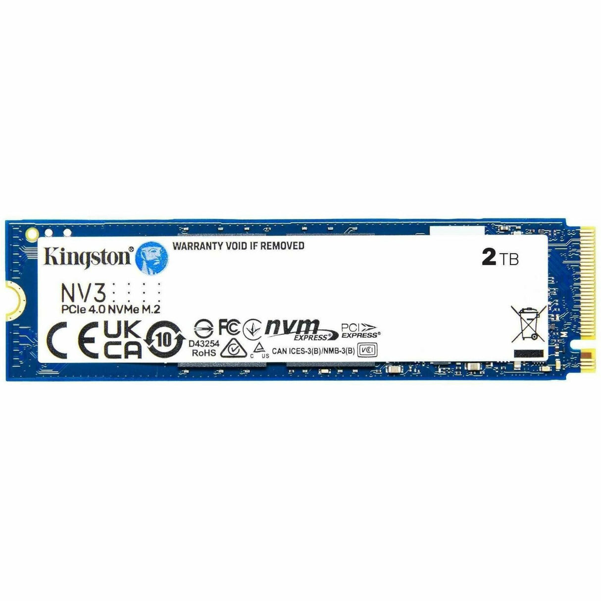 Kingston NV3 2 TB Solid State Drive - M.2 2280 Internal - PCI Express NVMe (PCI Express NVMe 4.0 x4) — SNV3S/2000G