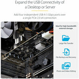 StarTech.com 4-Port USB PCIe Card, USB 3.2 5Gbps, PCI Express Expansion Card with 4x Independent USB Controllers, 4x USB-A Ports — P5Q4A-USB-CARD