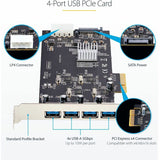 StarTech.com 4-Port USB PCIe Card, USB 3.2 5Gbps, PCI Express Expansion Card with 4x Independent USB Controllers, 4x USB-A Ports — P5Q4A-USB-CARD