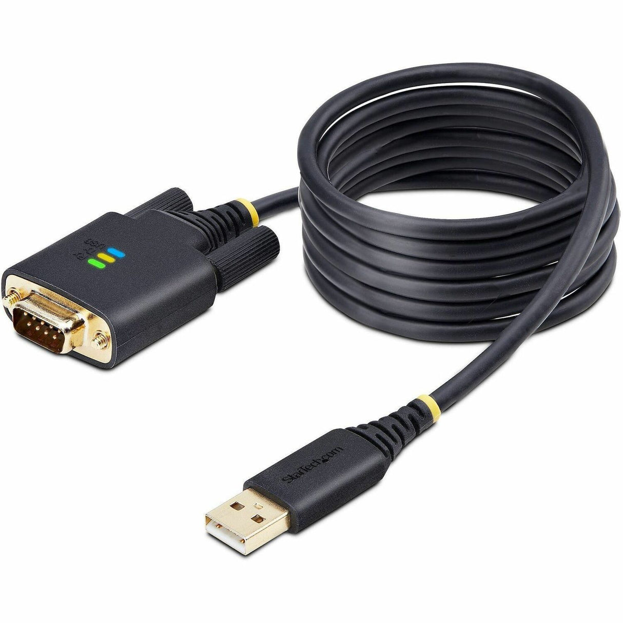 StarTech.com 6.6ft (2m) USB to Serial Adapter Cable, COM Retention, FTDI, DB9 RS232, Interchangeable DB9 Screws/Nuts, Windows/macOS/Linux — 1P6FFC-USB-SERIAL
