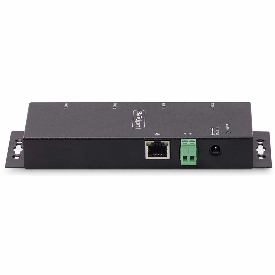 StarTech.com 4-Port Serial to Ethernet Adapter, IP Serial Device Server For Remote RS232 Devices, Wall/DIN Rail Mount, LAN To DB9 Converter — I43-SERIAL-ETHERNET