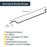 StarTech.com Horizontal Cable Lacing Bars with 2 in. Offset for Racks - Horizontal Cable Manager - 10 Pack — CMLB102