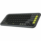 Logitech POP ICON KEYS Wireless Bluetooth Keyboard, Comfortable Typing, Programmable Keys, Easy-Switch Between up to 3 Devices (Graphite & Green) — 920-013143