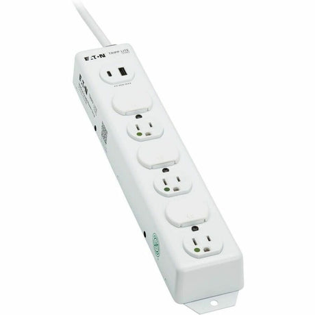 Eaton Tripp Lite Series Safe-IT UL 1363 Medical-Grade Power Strip, 6 Hospital-Grade Outlets, USB Charging, Safety Covers, Antimicrobial, 2 ft. Cord — PS-602-HGUSB