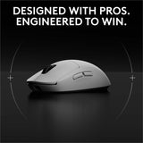 Logitech G PRO 2 LIGHTSPEED Wireless Gaming Mouse, Right- or Left-Handed Mouse with up to 4 Customizable and Switchable Magnetic Side Buttons, 32k DPI Sensor, USB-C Charging, for PC/Mac - White — 910-007290