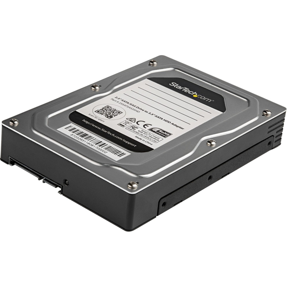StarTech.com 2.5 to 3.5 Hard Drive Adapter - For SATA and SAS SSD / HDD - 2.5 to 3.5 Hard Drive Enclosure - 2.5 to 3.5 SSD Adapter - 2.5 to 3.5 HDD Adapter — 25SATSAS35HD