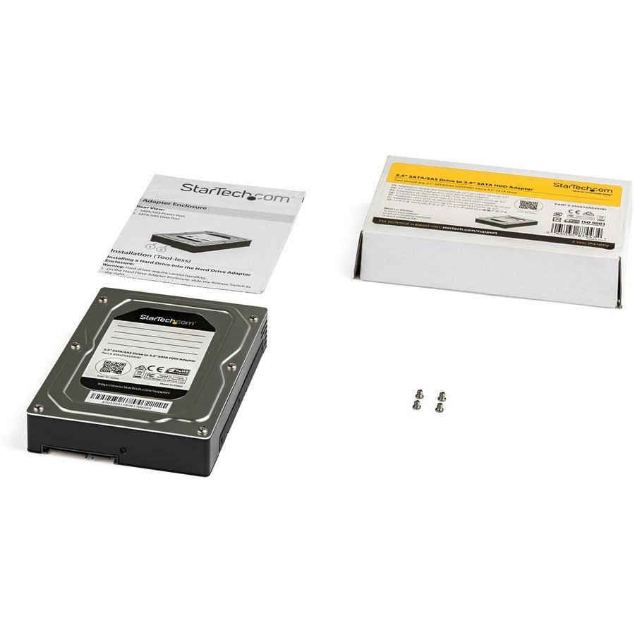 StarTech.com 2.5 to 3.5 Hard Drive Adapter - For SATA and SAS SSD / HDD - 2.5 to 3.5 Hard Drive Enclosure - 2.5 to 3.5 SSD Adapter - 2.5 to 3.5 HDD Adapter — 25SATSAS35HD