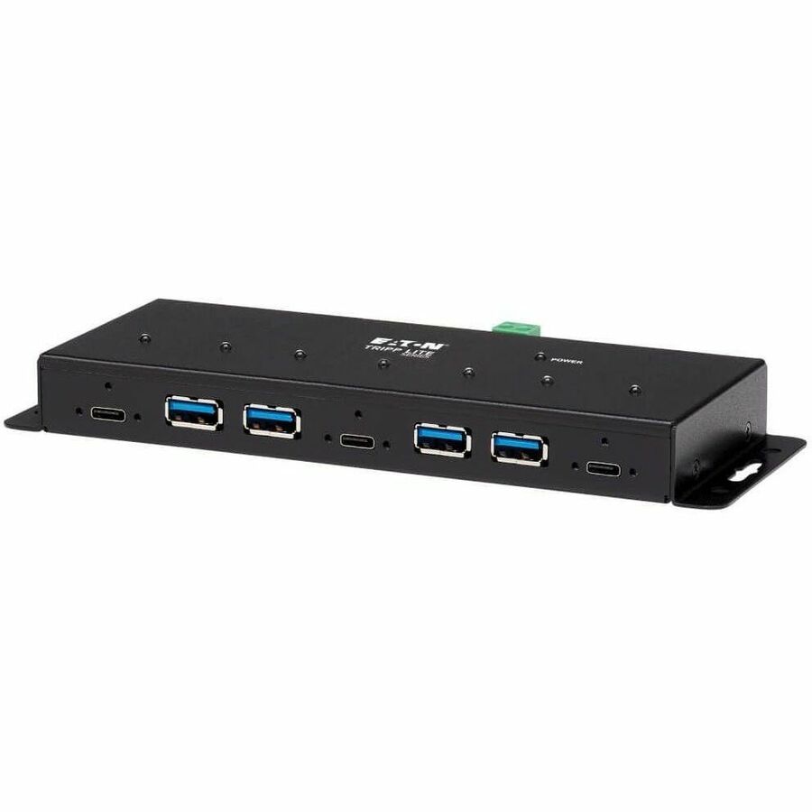 Eaton Tripp Lite Series Industrial 7-Port USB-C Hub, USB 3.x Gen 2 (10Gbps), 4x USB-A & 3x USB-C Ports, 15Kv ESD Immunity, 2Kv Surge, TAA — U460-4A3C-IND