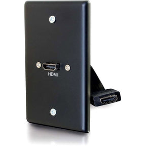 C2G Single Gang Wall Plate with HDMI Pigtail Black — 39878