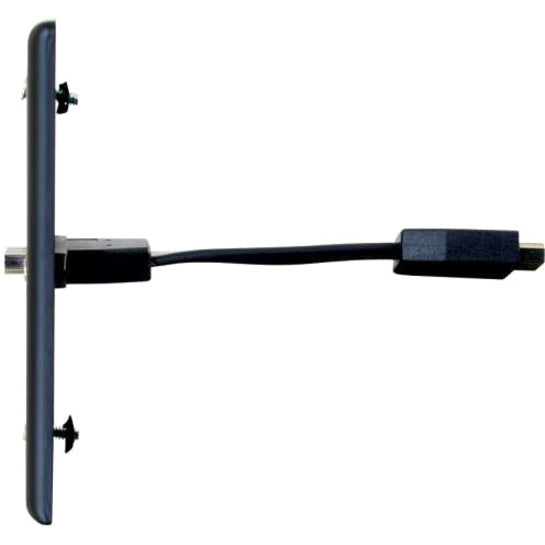 C2G Single Gang Wall Plate with HDMI Pigtail Black — 39878