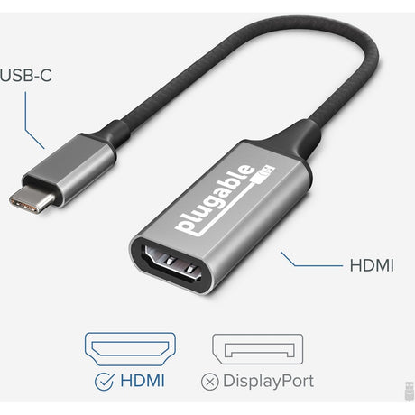 Plugable USB C to HDMI adapter, HDMI 2.0, USB4 / Thunderbolt Adapter for 4K Monitor up to 4K 60Hz — USBC-HDMI