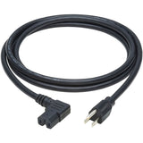 Eaton Tripp Lite Series Power Cord, NEMA 5-15P to Right-Angle C15 - Heavy-Duty, 15A, 125V, 14 AWG, 8 ft. (2.43 m), Black — P019-008-C15RA