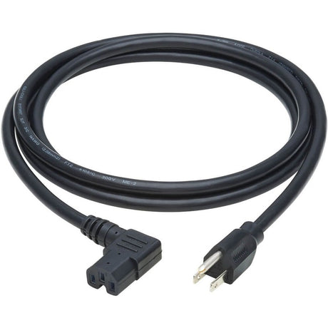 Eaton Tripp Lite Series Power Cord, NEMA 5-15P to Right-Angle C15 - Heavy-Duty, 15A, 125V, 14 AWG, 8 ft. (2.43 m), Black — P019-008-C15RA