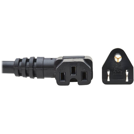 Eaton Tripp Lite Series Power Cord, NEMA 5-15P to Right-Angle C15 - Heavy-Duty, 15A, 125V, 14 AWG, 8 ft. (2.43 m), Black — P019-008-C15RA