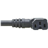 Eaton Tripp Lite Series Power Cord, NEMA 5-15P to Right-Angle C15 - Heavy-Duty, 15A, 125V, 14 AWG, 8 ft. (2.43 m), Black — P019-008-C15RA