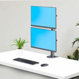 StarTech.com Desk Mount For 2x Vertically Stacked Monitors, Dual 49" , Total 70lb/32kg, C-Clamp, VESA, Widescreen 16:9/Ultrawide 32:9, TAA — H2MPV-MONITOR-MOUNT