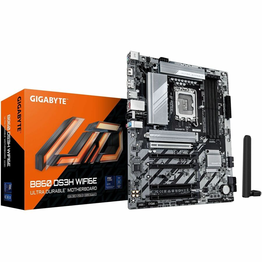 Gigabyte Ultra Durable B860 DS3H WIFI6E Gaming Desktop Motherboard - Intel B860 Chipset - Socket LGA-1851 - ATX — B860 DS3H WIFI6E