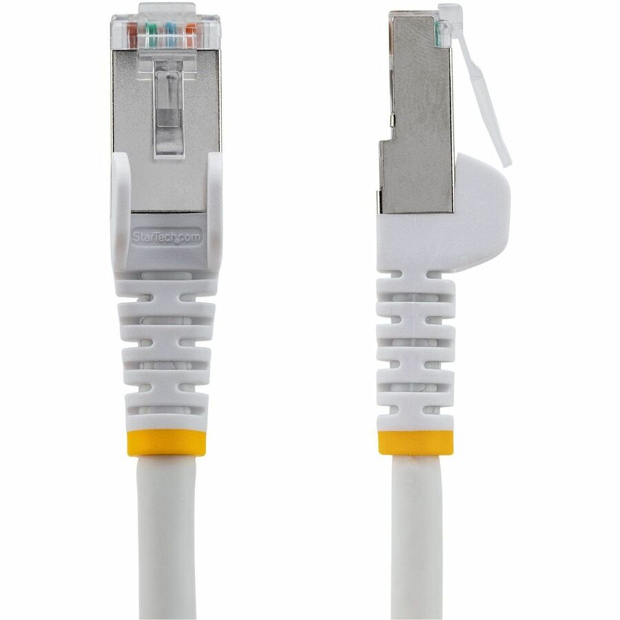 StarTech.com 100ft White Cat6a Ethernet Cable, Snagless RJ45, 10G, 100W PoE, S/FTP, LSZH, 27AWG Pure Copper, 500 MHz, Shielded Network Cord — NLWH-100F-6A-PATCH