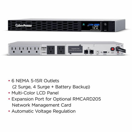 CyberPower CP1000PFCRM1U PFC Sinewave UPS Systems — CP1000PFCRM1U