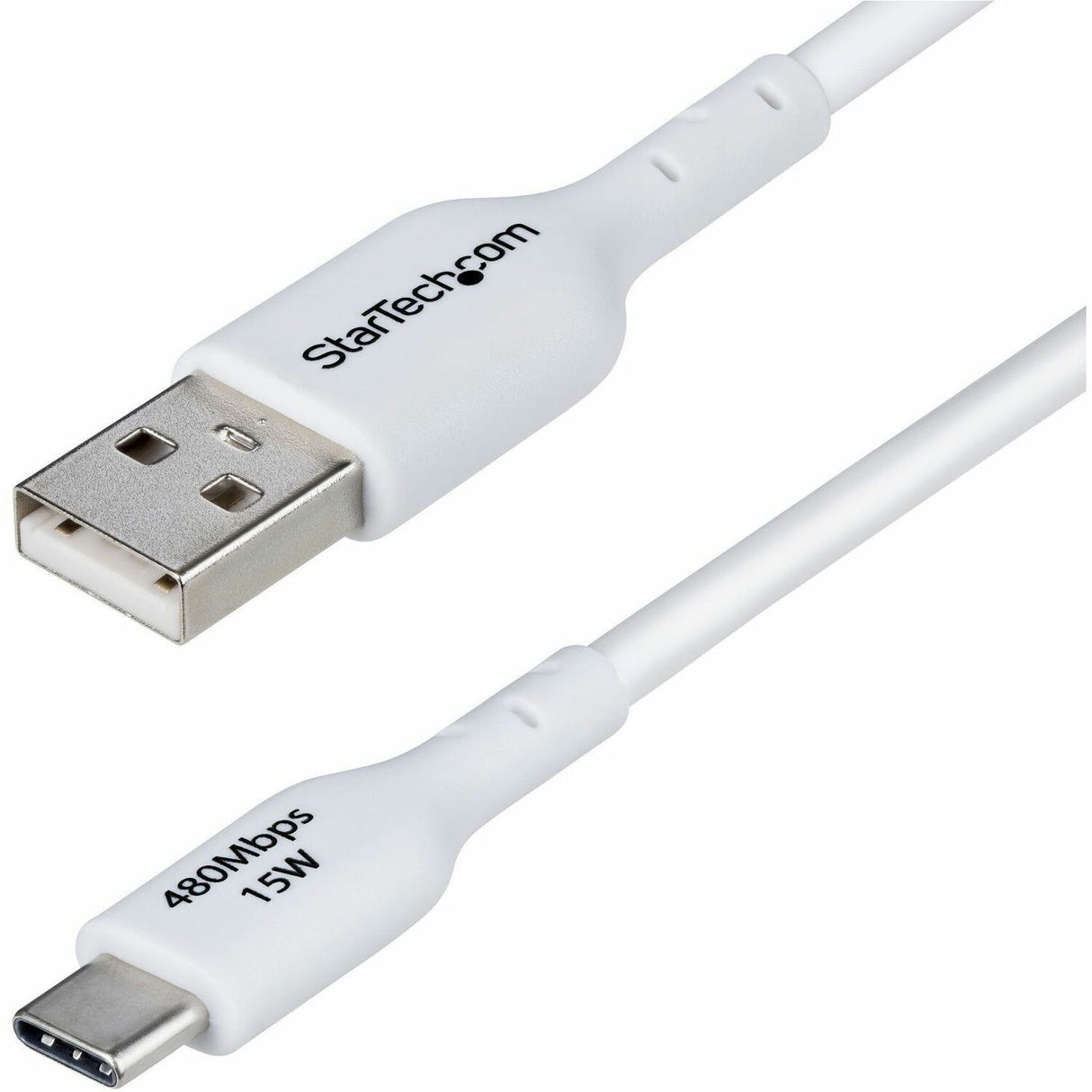 StarTech.com 6ft (1.8m) USB-A to USB-C Charging Cable, Charge & Sync, 3A, USB 2.0, TPE Jacket - White USB Charging Cord — USB2AC6FWHE