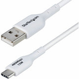 StarTech.com 6ft (1.8m) USB-A to USB-C Charging Cable, Charge & Sync, 3A, USB 2.0, TPE Jacket - White USB Charging Cord — USB2AC6FWHE
