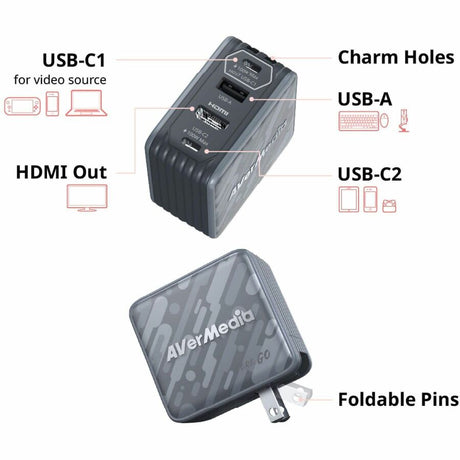 AVerMedia CORE GO GC313 Charging/Video Transmission Device — GC313 (Black)