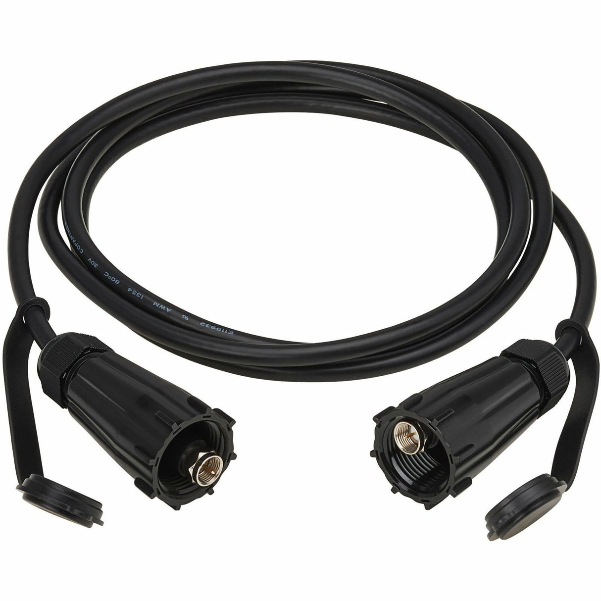 Eaton Tripp Lite Series Rigid Industrial RF Coaxial Cable (M/M) - IP68, F-Type Connectors, 10 ft. (3.1 m), Black — A200-010-IND